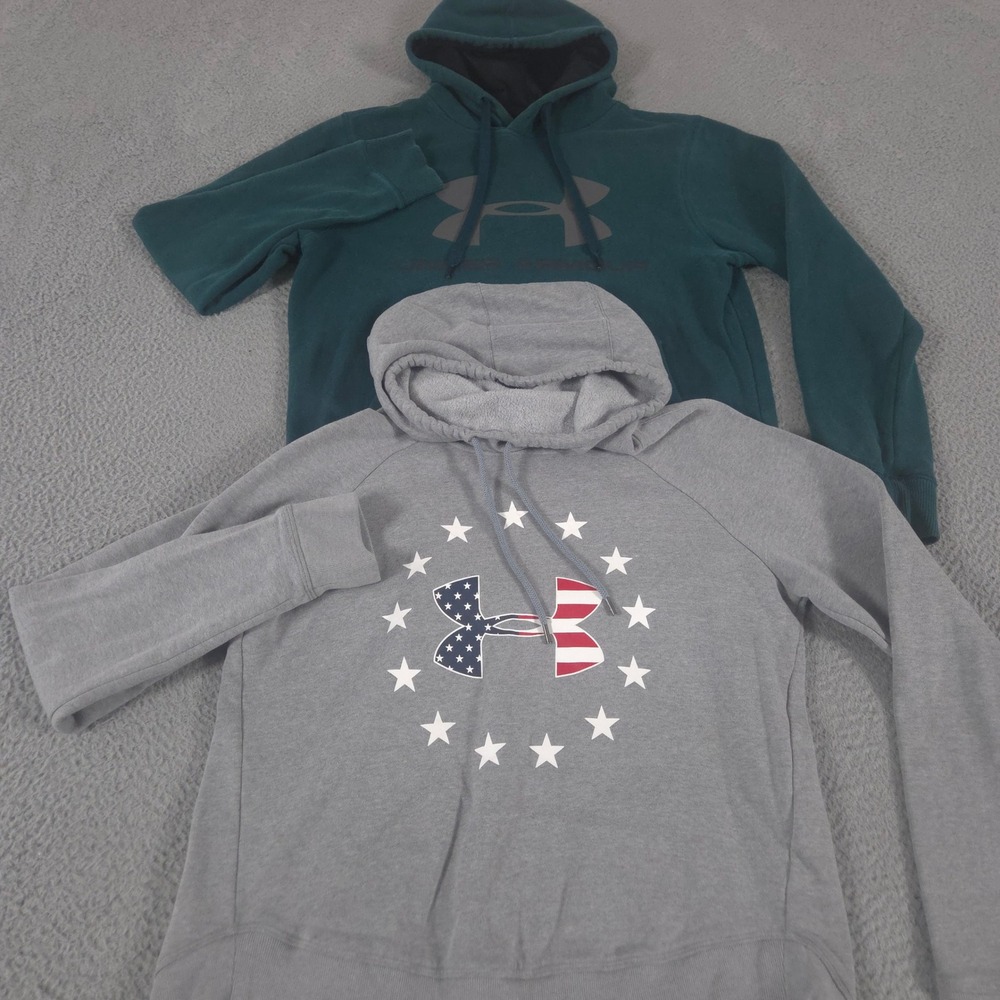 LOT OF 2 Under Armour Hoodie Womens Small Multi Freedom Logo Favorite Coldgear